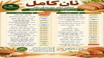 لیست «نانوایی‌های تولیدکننده نان کامل در استان سمنان»